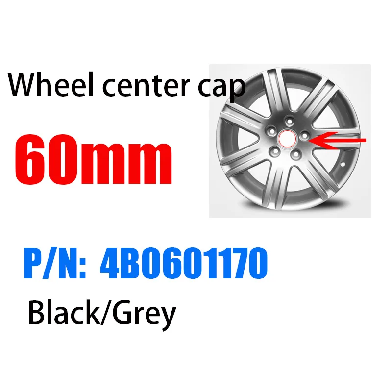 

20PCS Car Wheel Center Cap 4B0601170 60mm 2.36inch ABS Wheel Hub Caps Rims Cover Badge Emblem