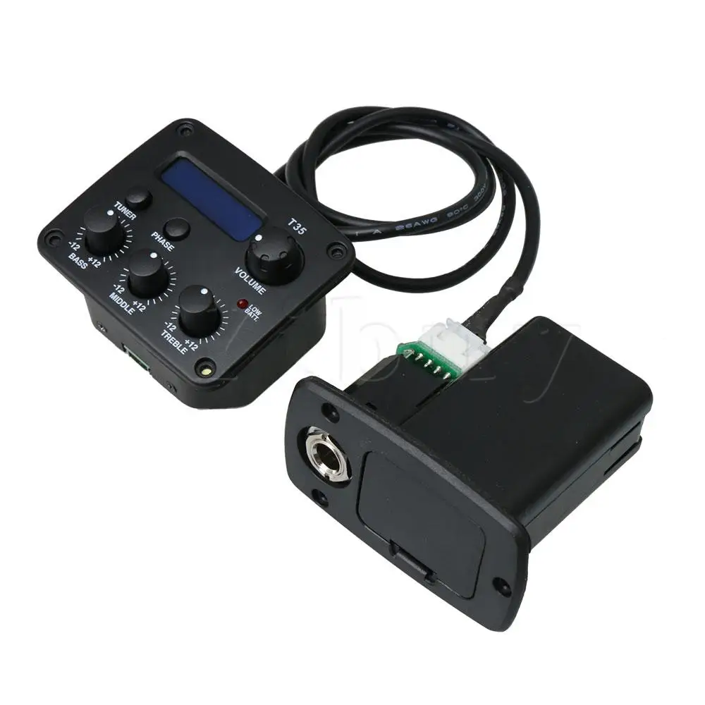 

Yibuy T35 Guitar Pickup Preamp 3 Band EQ Equalizer Tuner Volume Preamplifier