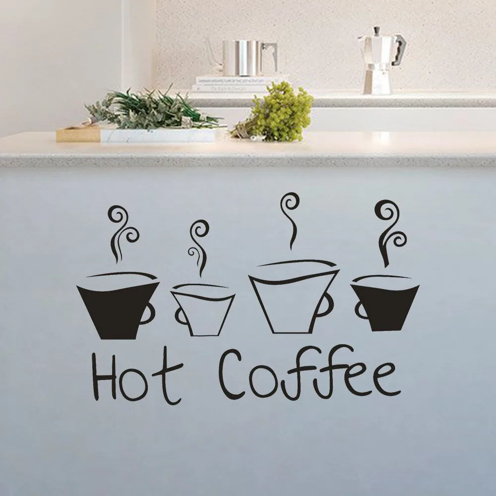 

New Arrival Beautiful Design Coffee Mugs Tea Coffee Art Decal Vinyl Wall Stickers Kitchen Restaurant Pub Decor