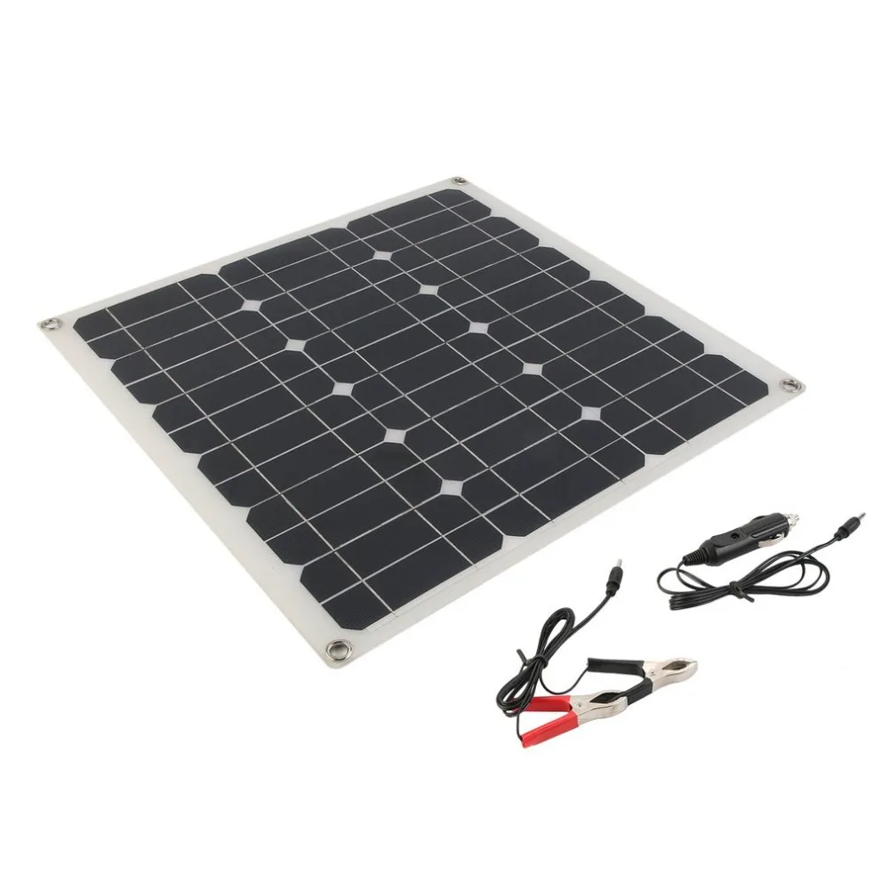 

Newest 30W Monocrystalline Flexible Solar Panel Module Outdoor Solar Charging Device Off Grid RV Solar Power System