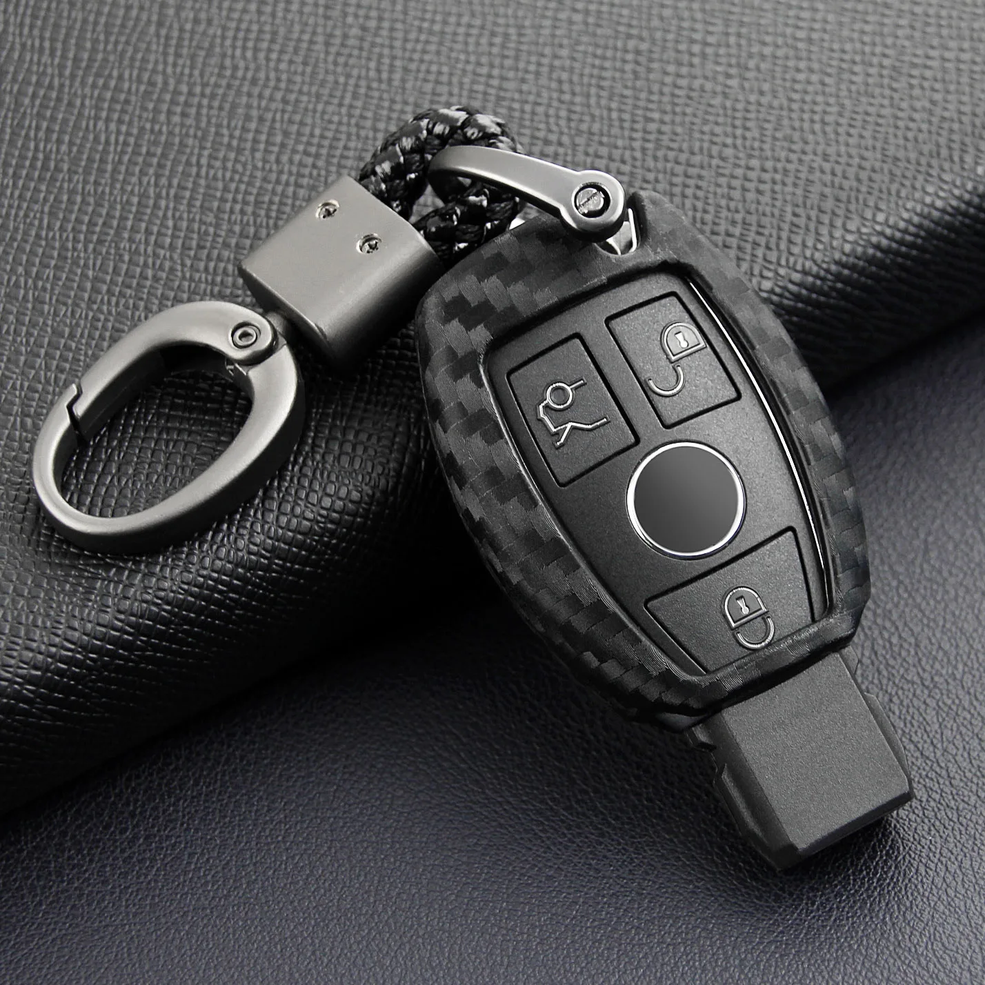 

Carbon Car Key Bag Case For Mercedes for Benz BGA AMG W203 W210 W211 W124 W202 W204 W205 W212 W176 Silicone Cover