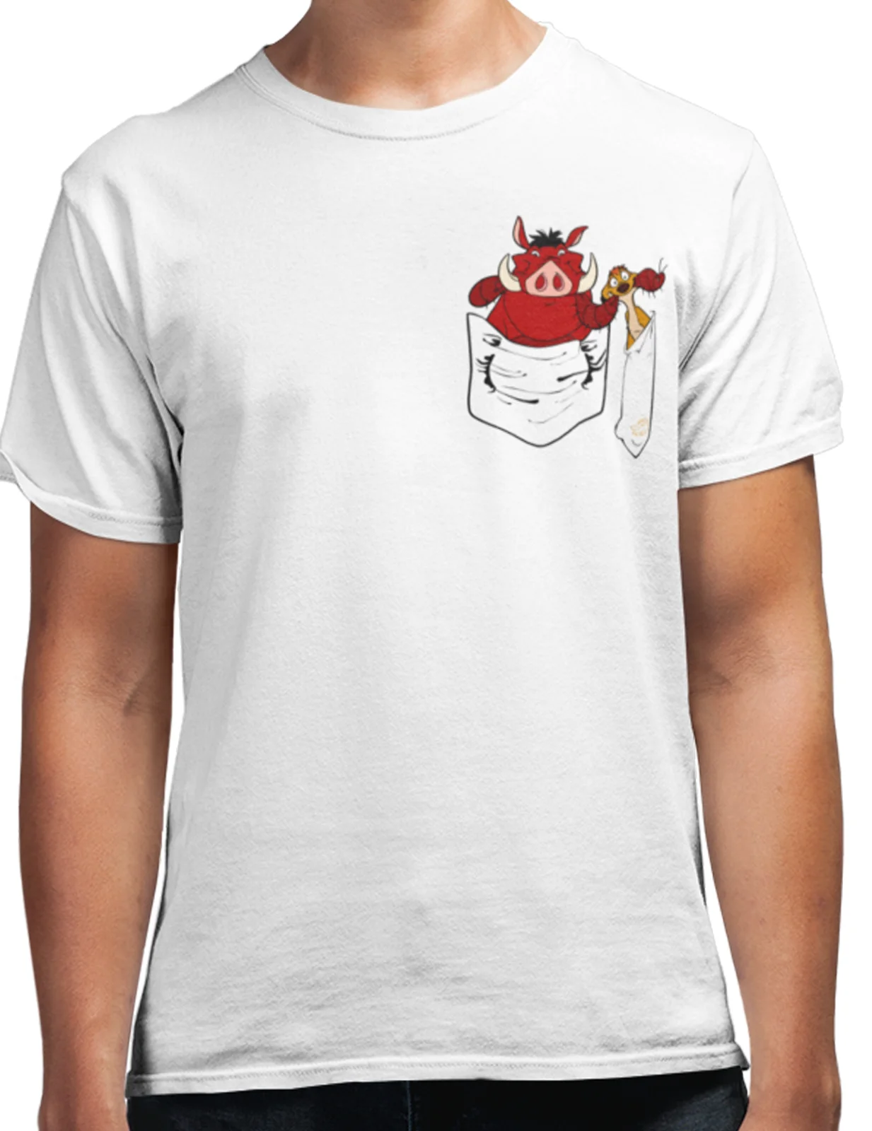 

Cute pocket Timon AND Pumba Duo- The Lion King Movie character Inspired T-Shirt Men Women Unisex Fashion tshirt Free Shipping