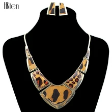 Ms20391 Модные леопардовые Цепочки и ожерелья комплект Винтаж комплект ювелирных изделий Античный Посеребренная Овальный Дизайн подарок партии Высокое качество