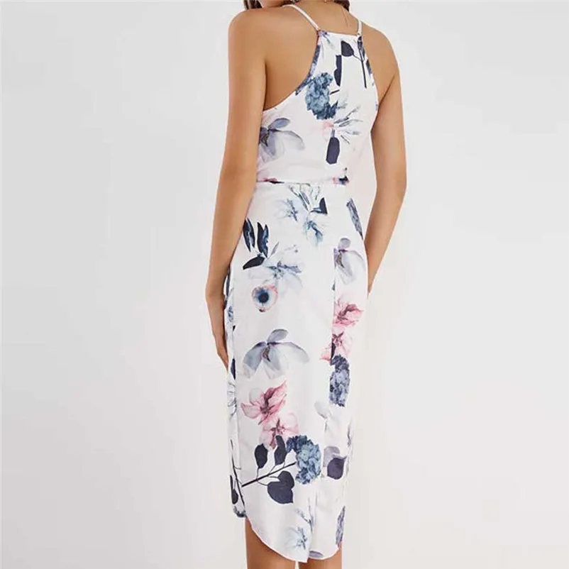 Fashion summer dress 2018 beach dress Women Sexy V Neck Casual Cold Shoulder Split Sleeveless Mini Dress vestido Y09#N (5)