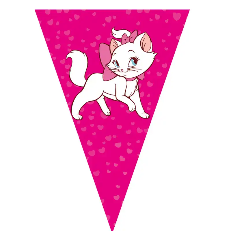 10pcs Pack Marie Cat Theme Party Banners Marie Cat Theme Birthday