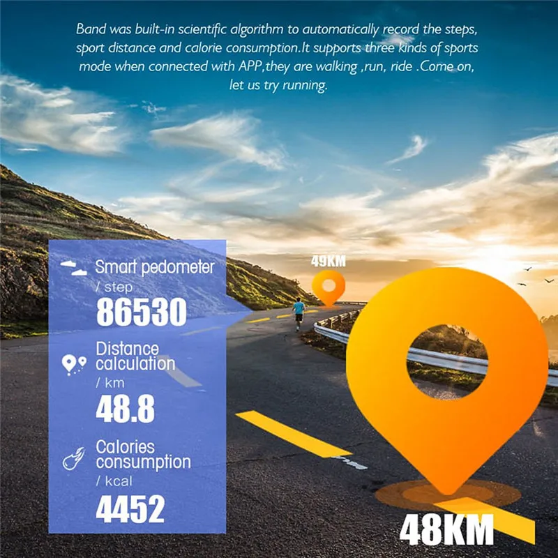 SIKEMEI UltraThin Smart Band Wristband Fashion Bracelet Fitness Tracker Heart Rate Monitor Waterpoof for iOS iPhone Android
