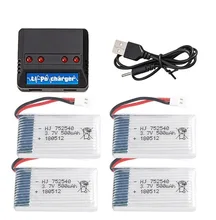 X5C X5C-1 X5 H 3.7 V 500 mah/600 mah/650 mah/800 mah/1200 mah recarregável Li-Bateria de polímero * 4 zangão + Carregador * 1