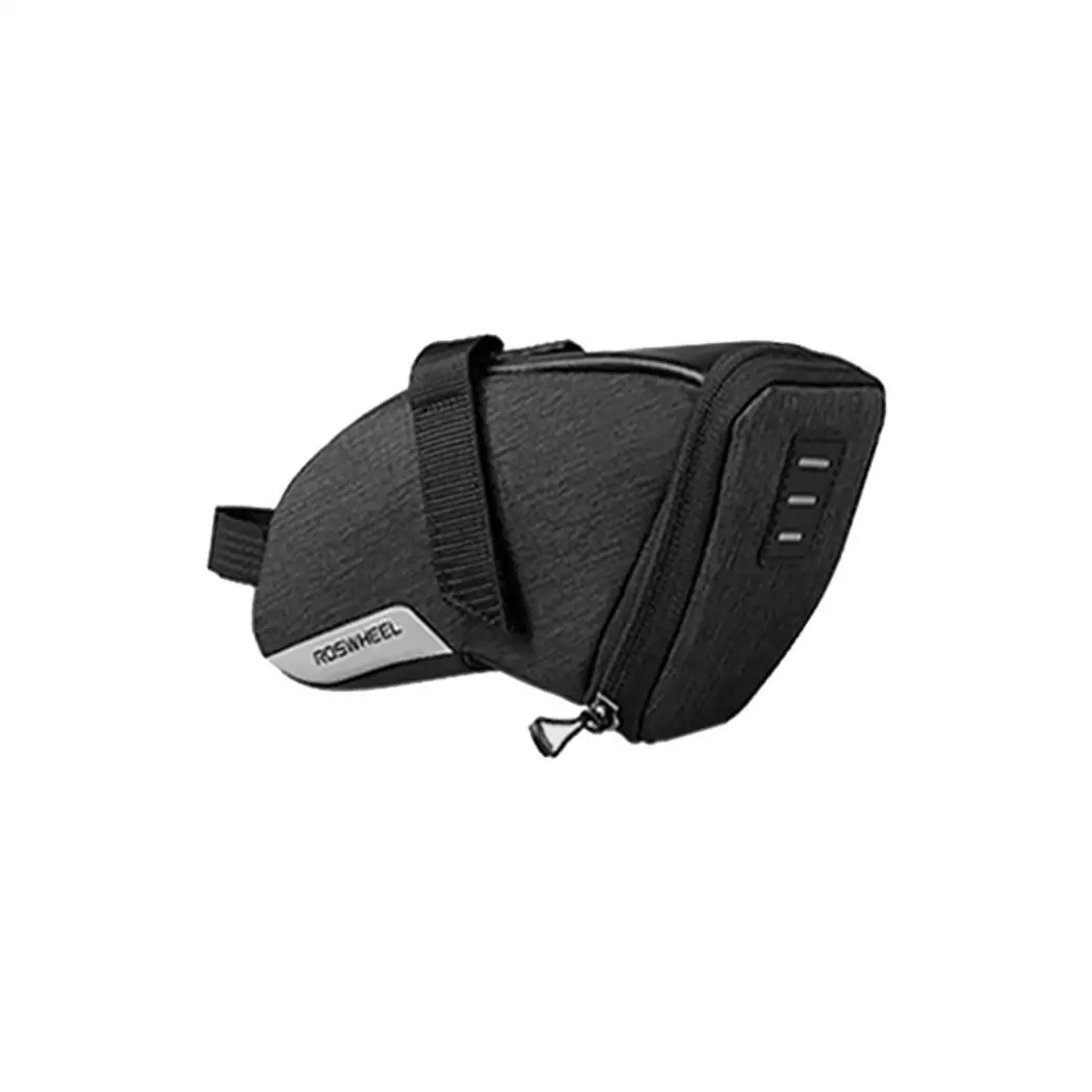 Cycling Portable Water Repellent Reflective Strip Bike Black S 0.8L, M 1.1L, L 1.5L Saddle Bag
