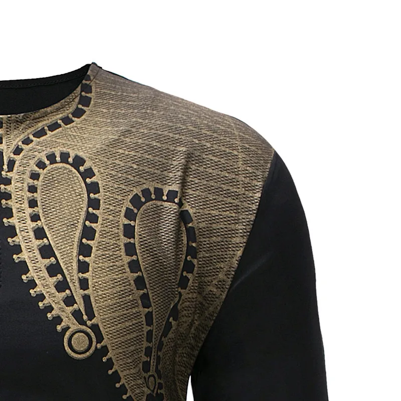 Longline Black T Shirt Men 2018 Hipster African style Dashiki Mens T-shirts Casual Slim Long Sleeve Streetwear Hip Hop Tshirts (11)
