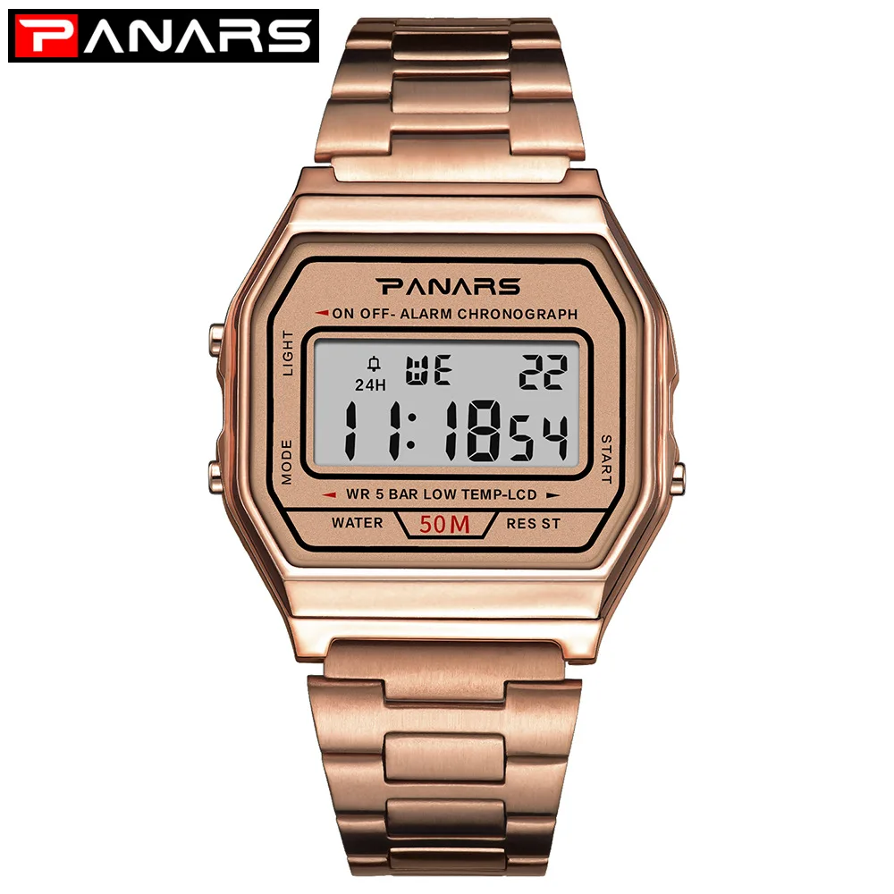 

PANARS Casual Men's Watch Small Gold Relogio Masculino Clock Simple Women's Watch Digital Electronic Watch Reloj Mujer Man Watch