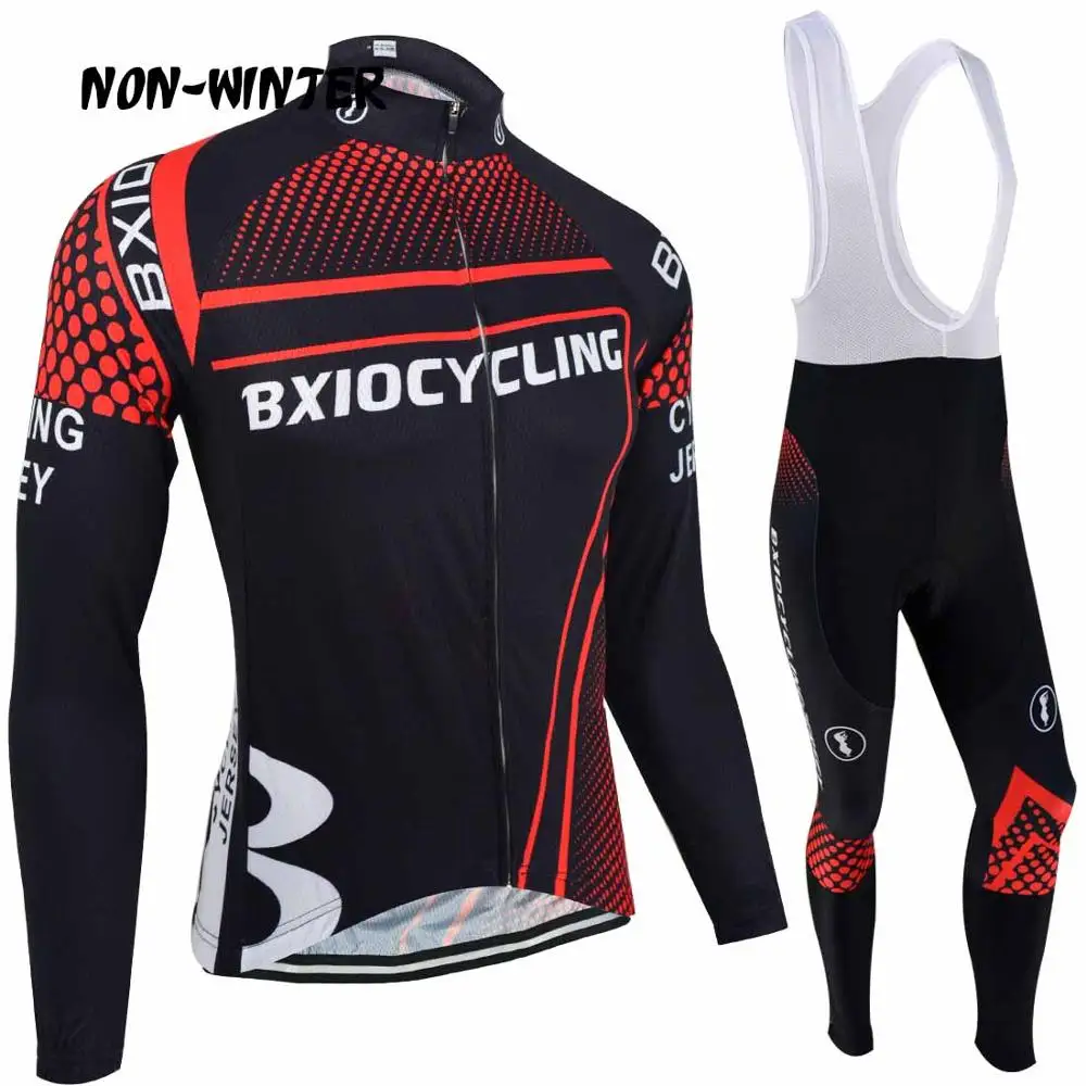 Bxio зимние термальные флисовые велосипедные наборы Pro Тур велосипед одежда полная молния спортивная одежда Mtb Roupas De Ciclismo BX-0108RDR087 - Цвет: non winter
