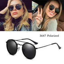 Классические женские круглые поляризованные солнцезащитные очки 3647 лучей, мужские очки для вождения автомобиля, мужские солнцезащитные очки UV400 oculos de sol