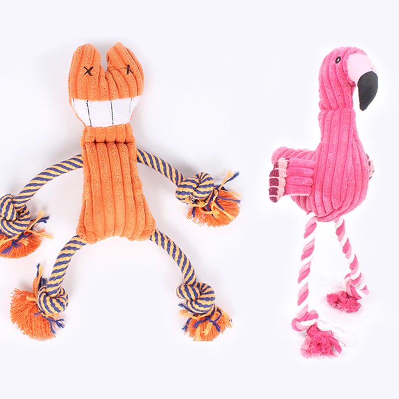 Buy Flamingo Shape Dog Toy Squeaky Plush Sound Toys