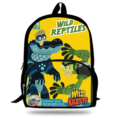 Новая горячая Распродажа Wild Kratts Популярные Симпатичные 16 дюймов ранцы аниме 3D рюкзаки с принтом с героями мультфильмов Travelbag для Одежда для мальчиков и девочек, для детей