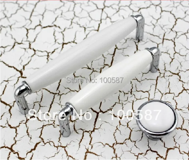 

UNILOCKS Silver contracted rural ceramic handle ambry drawer European cabinet door knob (C.C:96 mm L:105mm)