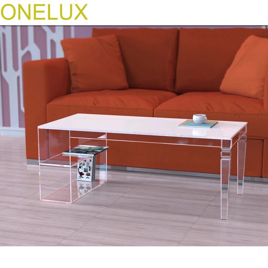 Tapered Acrylic Storage Coffee Table,Lucite Magazine Tables -100W50D40H CM