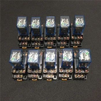

10 sets MY3NJ 12V DC 24V DC 110V AC 220V AC Power Relay Miniature General Purpose Relays 11 Pins 5A HH53P w PYF11A Socket Base