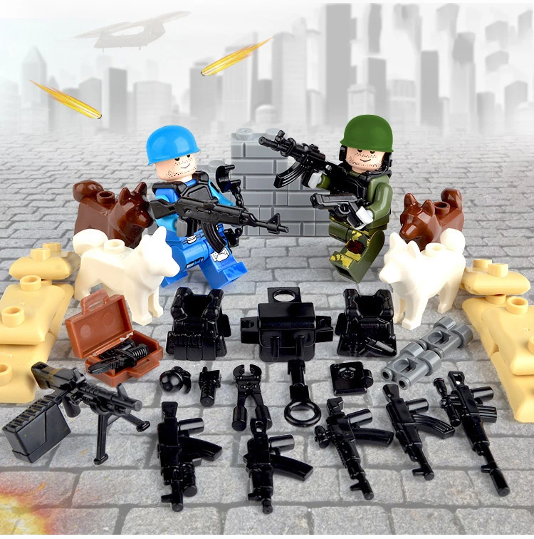 

Legoing Military Accessory Blocks SWAT Figures Motorcycle Parachute Camouflages Clothing Jedi Survival Toys Legoingly Bricks