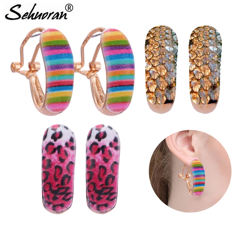 

Sehuoran Oorbellen BOho Pendientes Mujer Moda 2018 Tiger Image Print Woman Earrings For DIY Designer HandMade Accessories