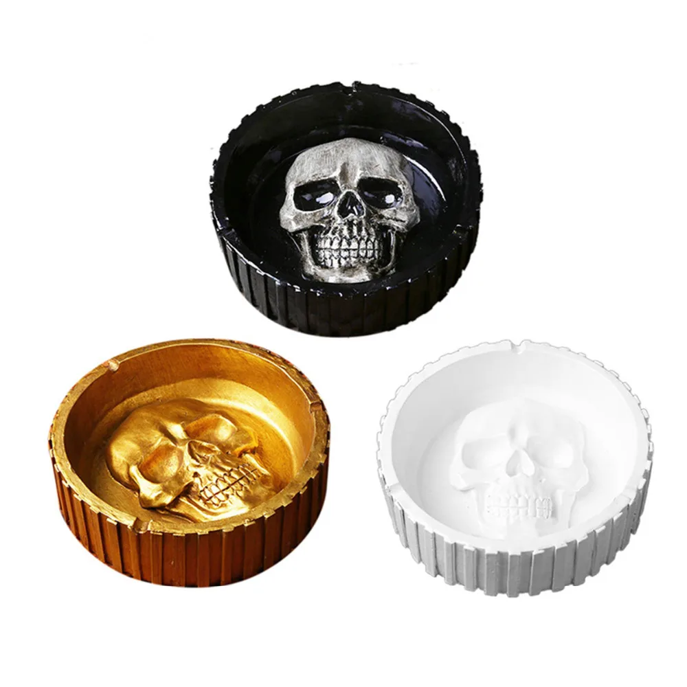 

Portable Skull Ashtray Creative Home Halloween Skull Shape Cigarette Cigar Smoking Ashtray Storage Resin Decorative Ornaments