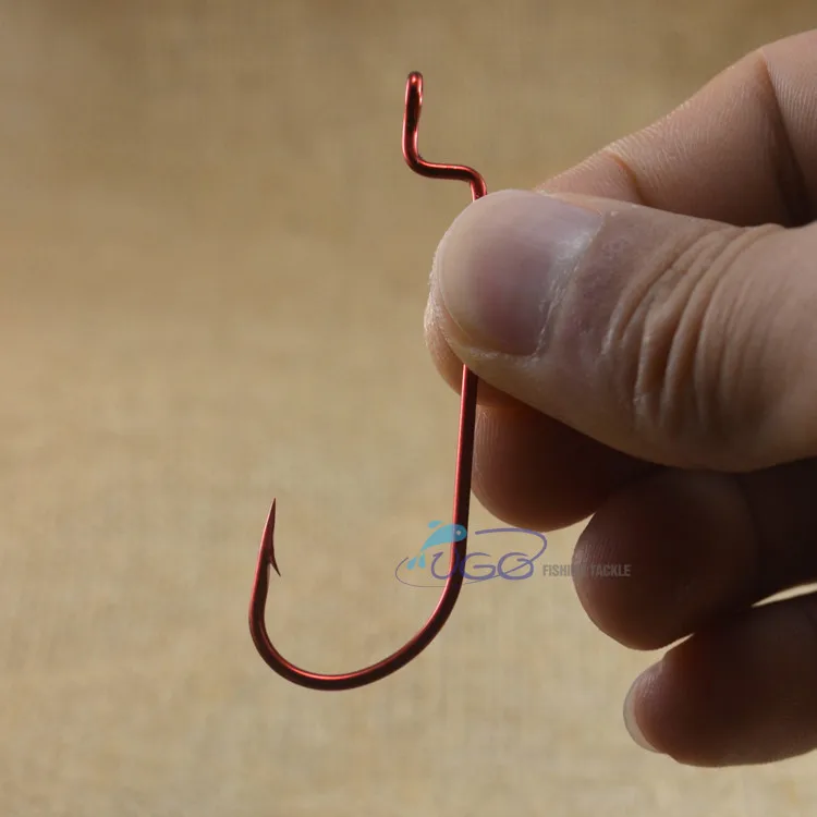 9-RED-NARROW-SHANK-WORM-CRANK-HOOK