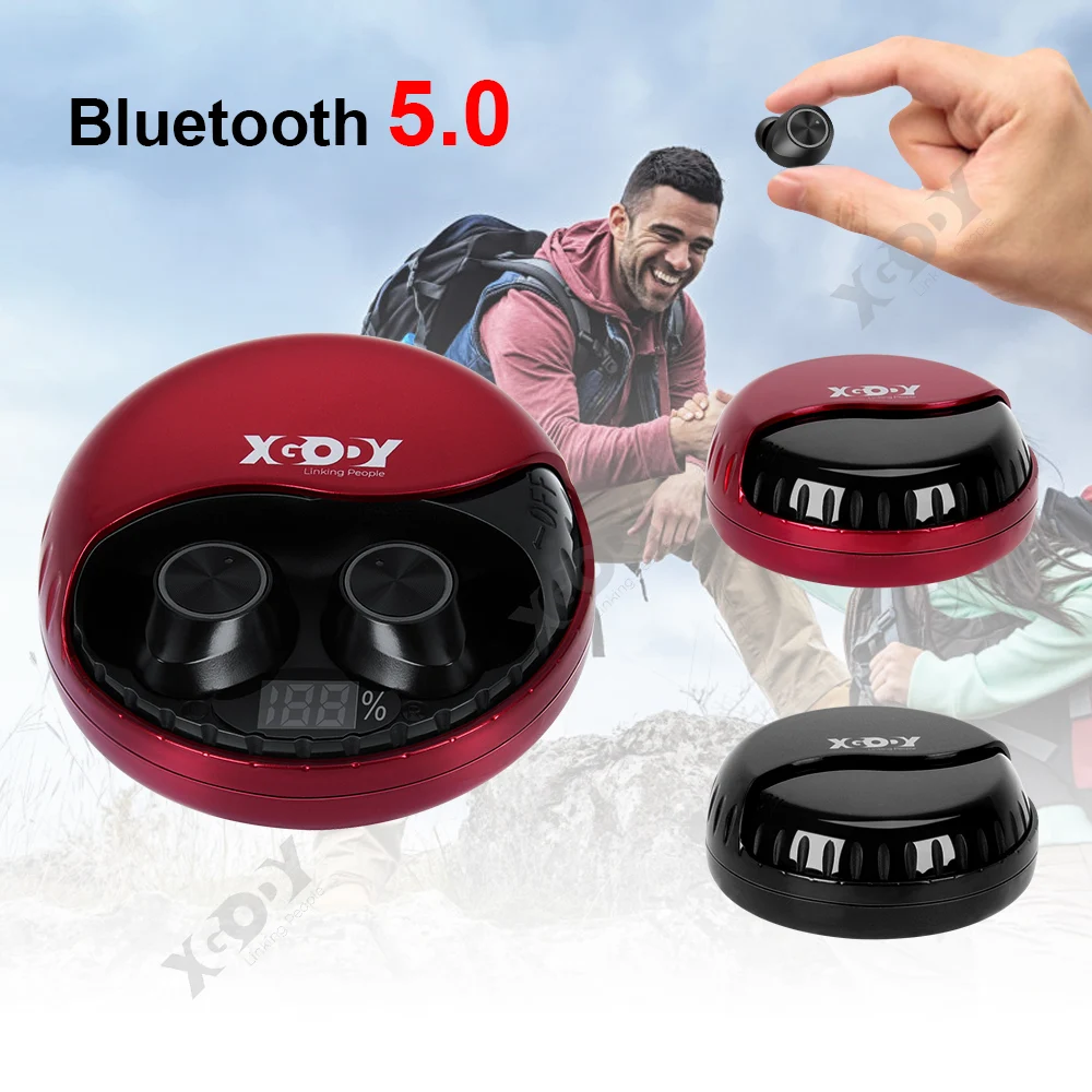 XGODY TWS 9S наушники-вкладыши двойные наушники беспроводные наушники Bluetooth 5,0 наушники с сенсорным управлением шумоподавление светодиодный дисплей гарнитура