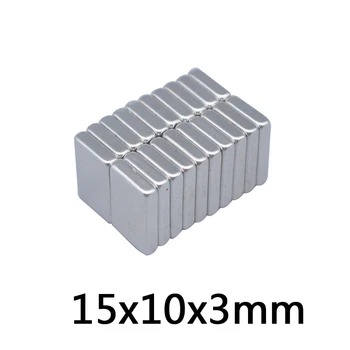 

10pcs 15*10*3 Very Strong Neodymium Block Magnets 15x10x3 N35 Grade Powerful Magnet Permanent Magnet