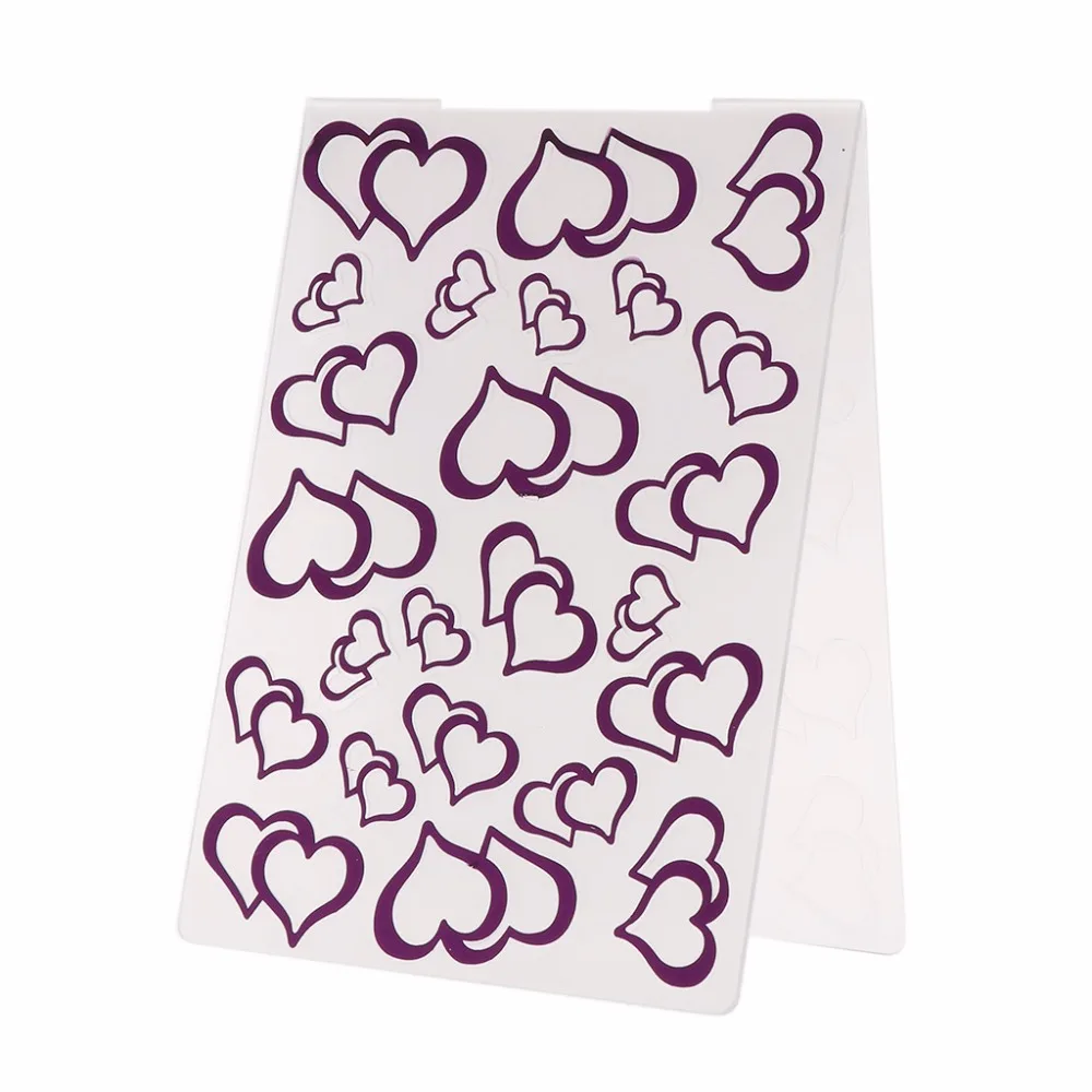 Plastic Embossing Folder Template for DIY Scrapbook Photo Album Card Paper Craft Double Heart Pattern-Y142