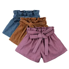 Летние Шорты для девочек; Детские шорты с бантом; детская одежда для девочек