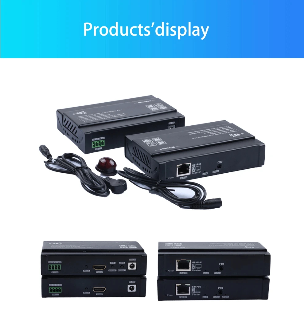 Mirabox HDMI over ip extender POE support 4K 30Hz