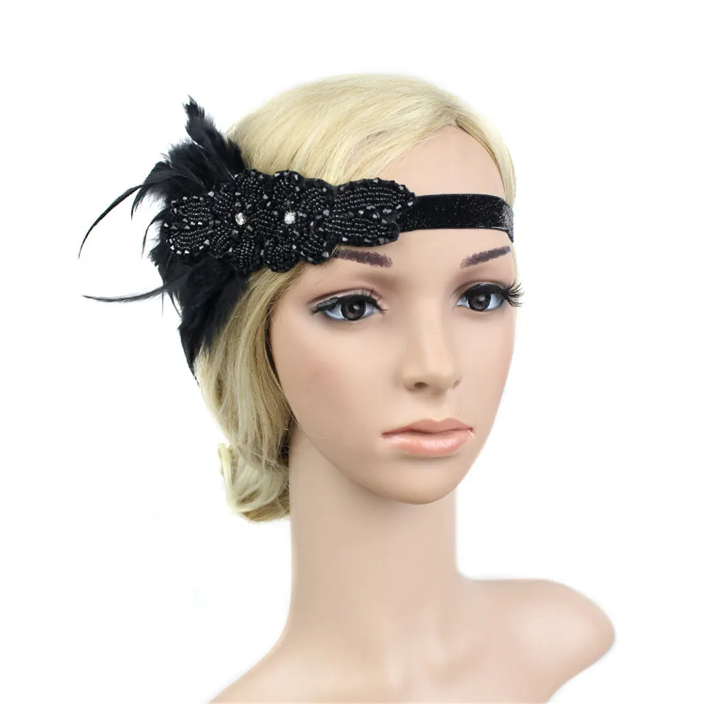 

Headpiece Flapper Headband Headdress Feather Garland Girls Headband Vintage Fashion 2019 Hair Accessories Headband