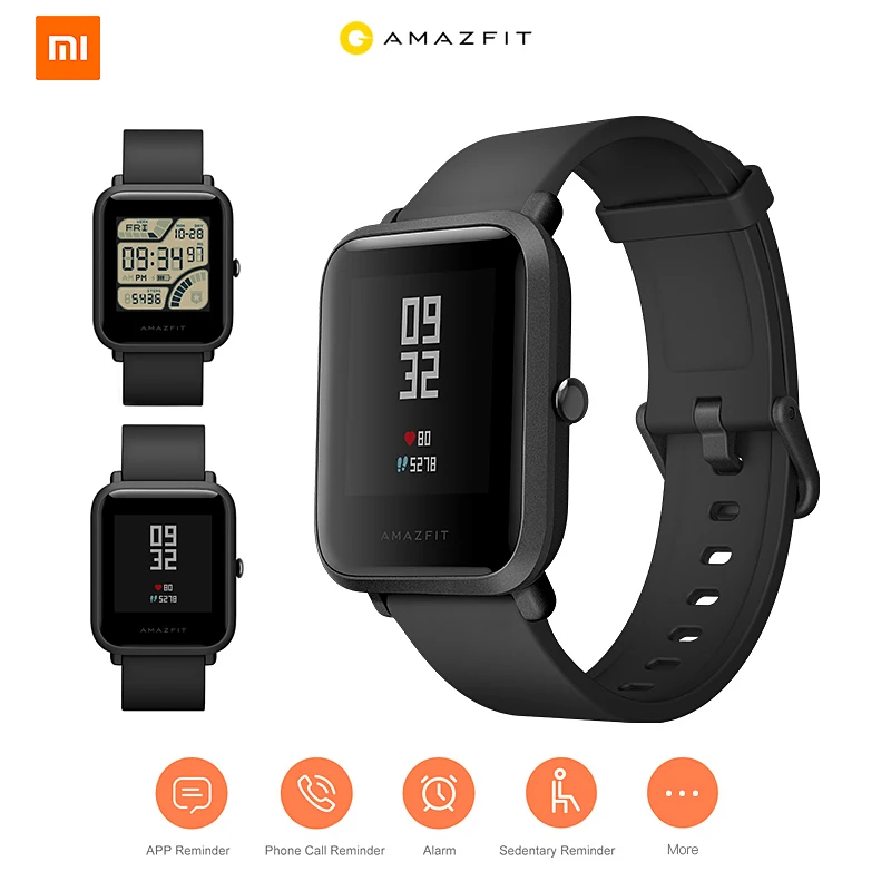 

Original Huami Xiaomi AMAZFIT Bip Smart Watch Waterproof IP68 relogio inteligente relogio Xiaomi Heart Rate Monitor GPS reloj