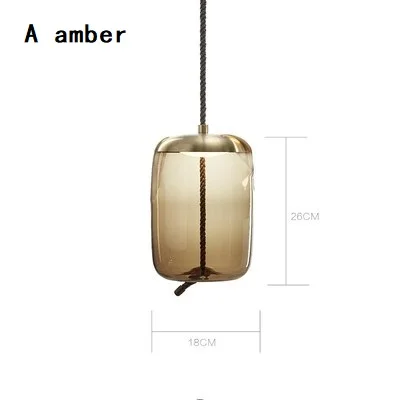 A amber Современный стеклянный подвесной светильник с узлом BROKIS, подвесной светильник с подвеской, дизайнерский светильник для кафе-бара, Прямая поставка - Цвет корпуса: A amber