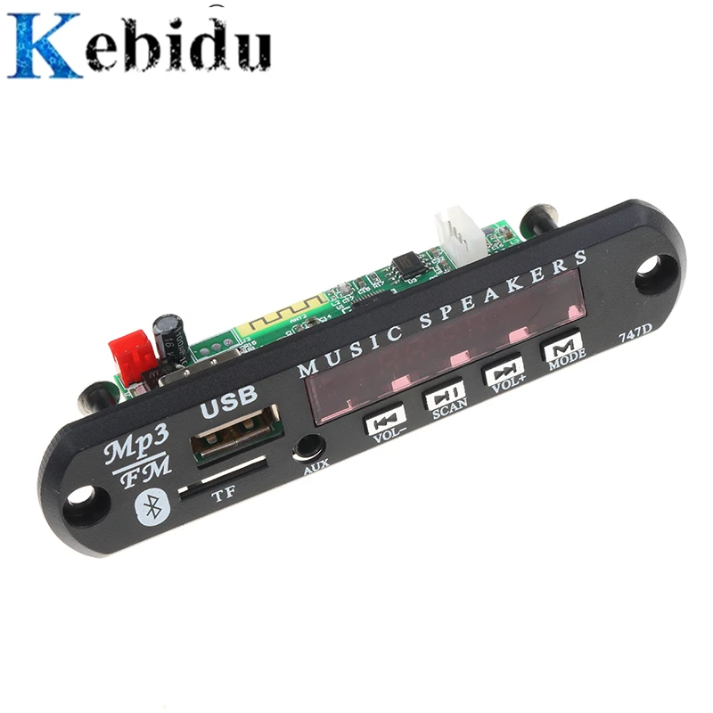 

kebidu Wireless Bluetooth MP3 Decoder Board Module for Car Audio USB TF FM Radio AUX 12V 24V + Remote Control for iPhone Huawei