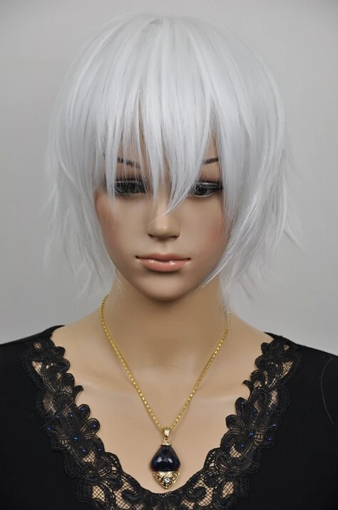 Dyz 505 New Fashion Boy The Cosplay Wig Short White Hair Wig On