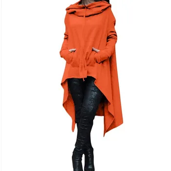 

2018 Autumn Hot New European and American Solid Color Long Hooded Sweatershirts 10 Color 8 Yards Mujer Seaters