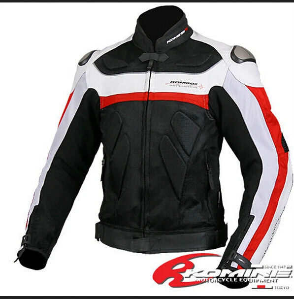 

KOMINE JK-021 The titanium leather with mesh racing suits motorcycle clothing 2Color with 7pcs protector