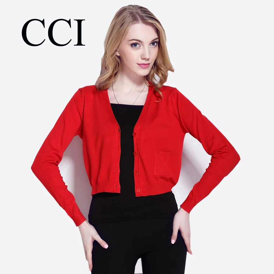 CCI 2018 V Neck Women Cardigans Long Sleeve Fashion Female