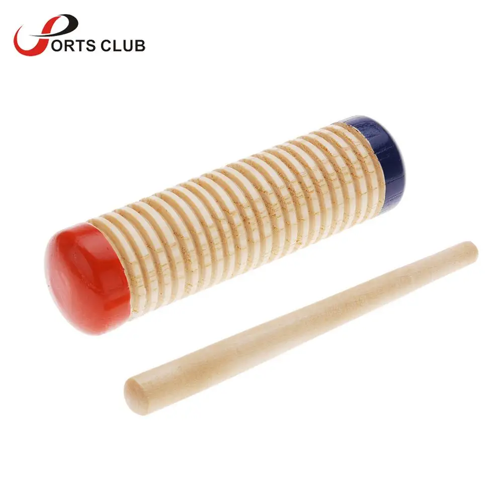 Wooden Guiro Shaker Baby Kid Child Early Educational Musical Toy Rhythm