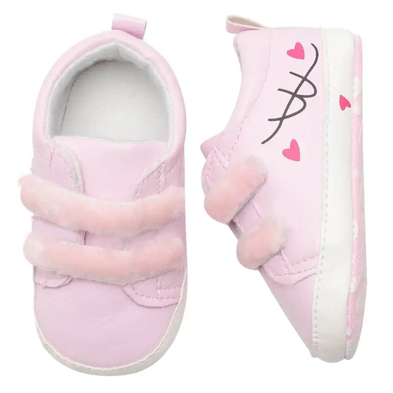 

Stylish Shoes For Baby Sneakers Solid Baby Shoes First Walkers PU Leather Crib Shoes Soft Non-slip Footwear For Newborns 2018