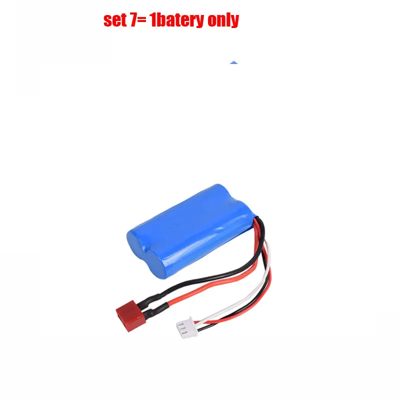 Lamsam 7.4V 3000MAH lipo Battery for JJRC Q46 Wltoys 10428 /12428/12423 RC Car Spare Parts Accessories - Цвет: set7 only 1battery