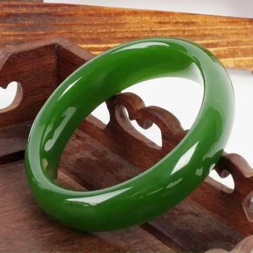 

Free shipping Chinese Natural Beautiful Green Nephrite stone Bangle Bracelet style Fine jewe Noble 100% Natural stone