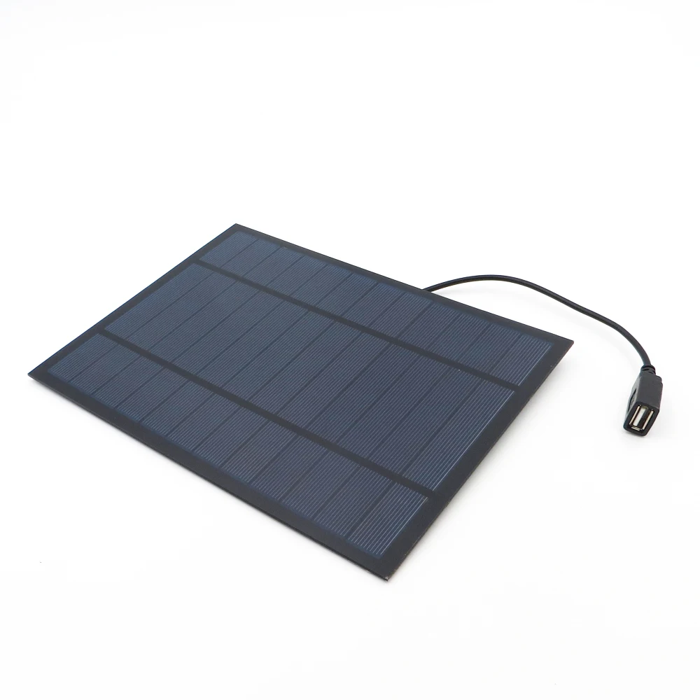 

Solar Cell 6V 6W Polycrystalline Solar Panel Charger DIY Solar Charge Battery 30cm cable 5V USB output 6VDC