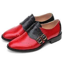 Новая женская обувь из натуральной кожи, большие размеры 22-62 винтажные женские оксфорды с перфорацией типа «броги», смешанные цвета, zapatos mujer