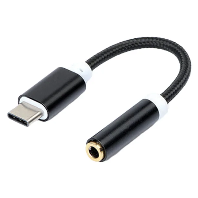 Чери Тип с разъемами типа c и 3,5 мм разъем для наушников вспомогательный конвертер кабель для samsung S10 плюс Xiaomi Mi 9 huawei USB C наушники аудио разъем - Цвет: Черный
