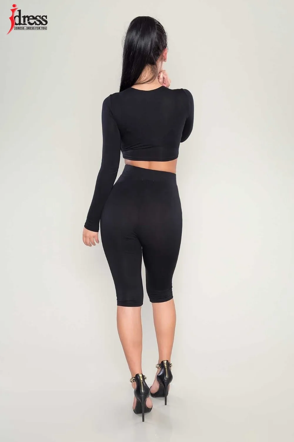 IDress Women Two Piece Bodycon Jumpsuit Playsuit New 2016 Summer Knee Length Black Bodysuit Sexy Club Elegant Rompers Womens Jumpsuit (1)