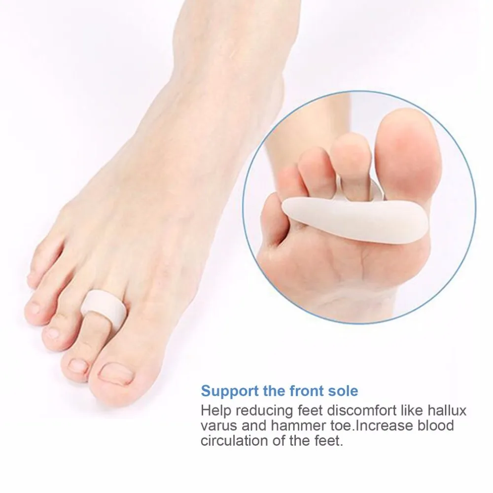 

1pair Single Hole Hallux Valgus Foot Pain Relief Professional Silicon Toe Separator Toe Orthotics Protection Adult Foot Care