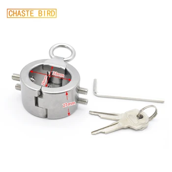 CHASTE BIRD Male Stainless Steel Cock Ring Pendant Scrotum Testicle Chastity Belt Kali's Teeth Penis Sex Toy BDSM A149 3