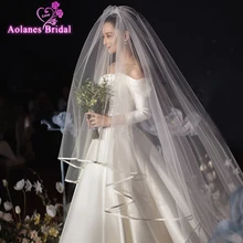 Новая роскошная свадебная вуаль с пятнистыми краями с комбом 3widex3. 5/5 м 3x1,2 м, 2 слоя, модная свадебная вуаль, свадебные аксессуары