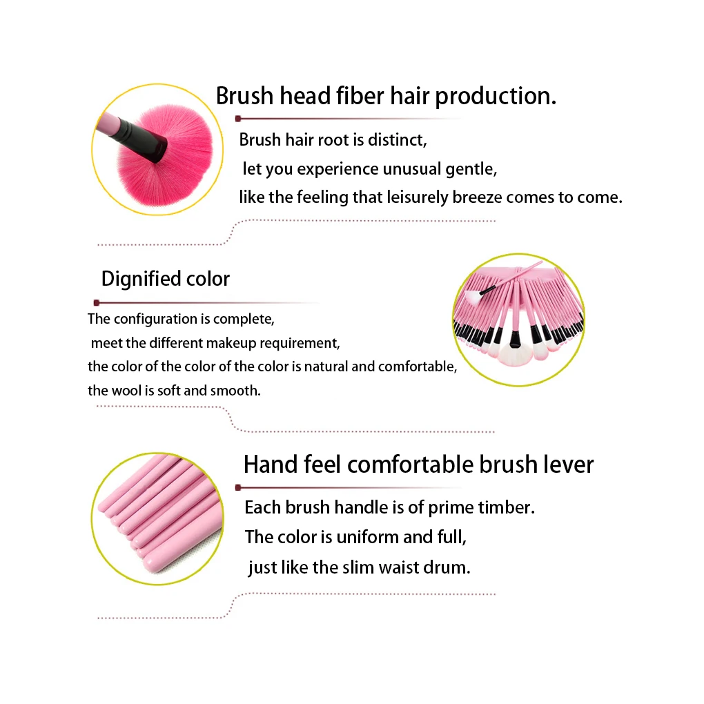 32 шт Профессиональный набор кистей для макияжа Фонд Тени для бровей порошок Помады Косметический набор кистей
